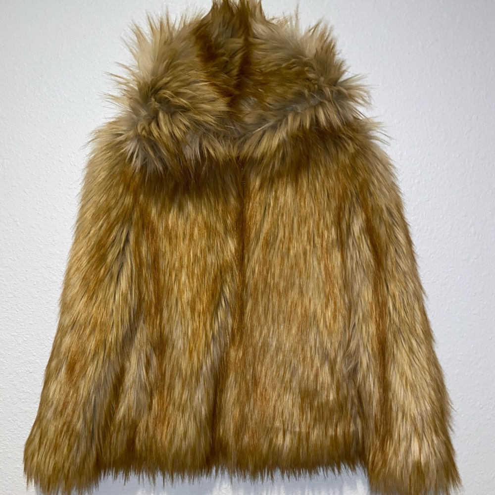 Zara Faux Fur Zip Up Hoodie